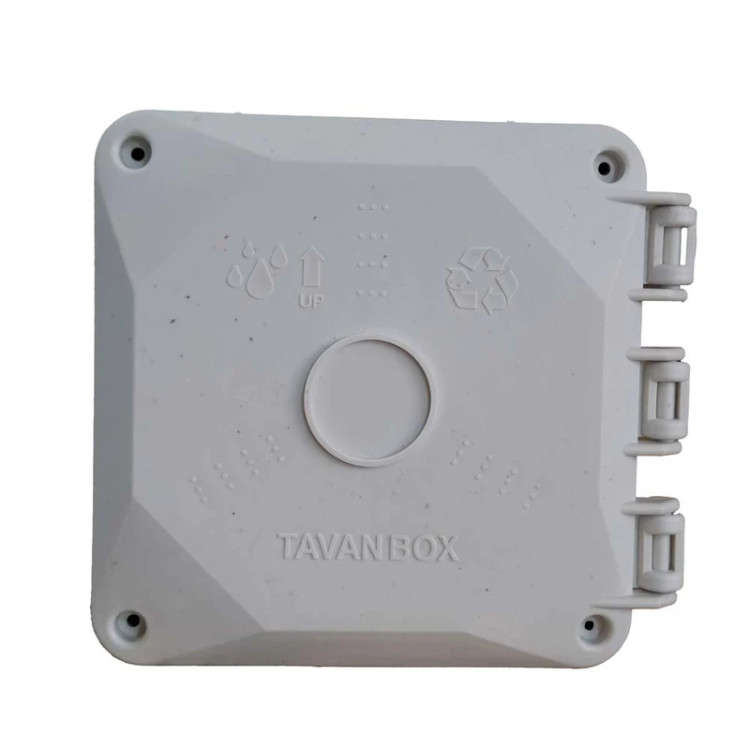 باکس پلاستیکی روکار کم باکس CAM BOX CA-14W PRO پرو لولادار سایز 14*14 سفید